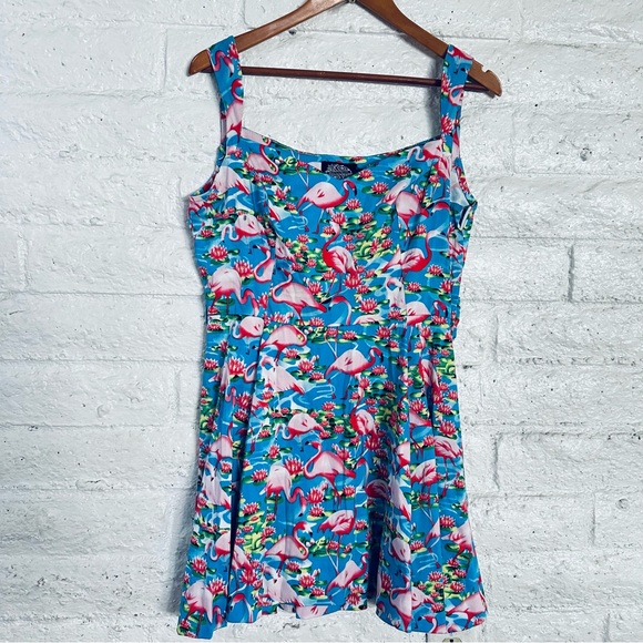 Hearts and Roses Flare Dress 1950' Rockabilly Vintage Style Flare Floral Size 10 - Picture 2 of 14